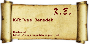 Köves Benedek névjegykártya